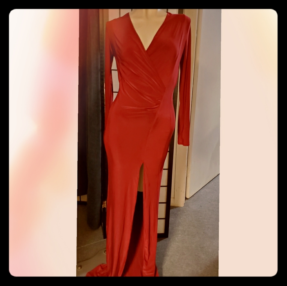 Long burgundy dress
